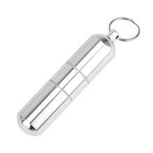 Load image into Gallery viewer, Outdoor Waterproof 3-Section Cylinder Medicine Pill Storage Box Case Key ring aluminum work fine Anti-corrosion, waterproof
