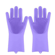 Load image into Gallery viewer, Magic Silicone Dishwashing Scrubber Dish Washing Sponge Rubber Scrub Gloves Kitchen Cleaning 1 Pair
